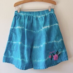Vintage blue Hawaii tie dye‎ elastic waist shirts size